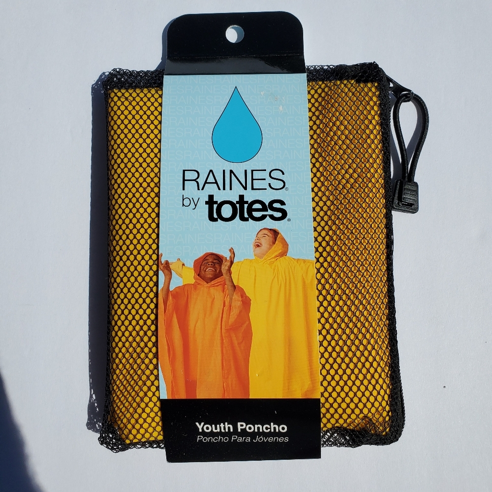 Youth Poncho yellow water proof rubber.